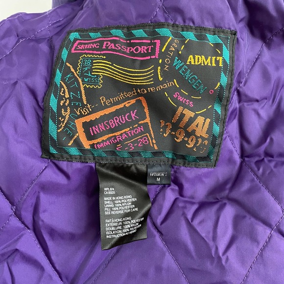 Vintage Skiing Passport Embroidered Parka - M - Picture 4 of 7